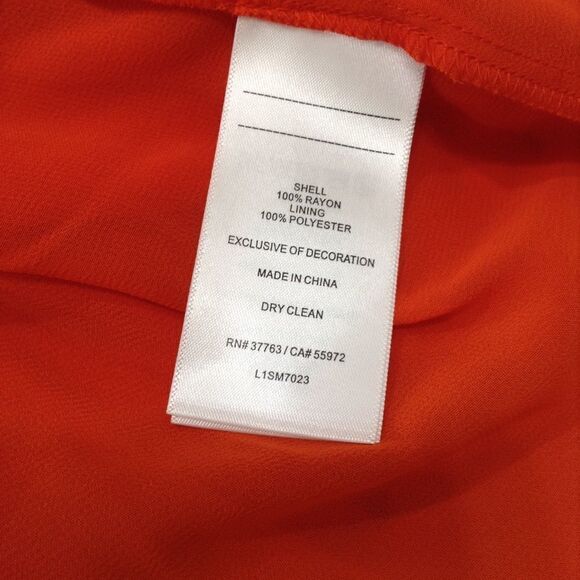 Laundry by Shelli Segal Orange Gauze Spaghetti Strap Sundress Size 10 - Picture 7 of 7